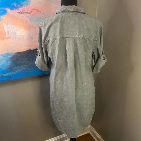 Anthropologie, Cloth & Stone: Light Denim Button Tencel Collared Dress, Medium - Picture 6 of 8